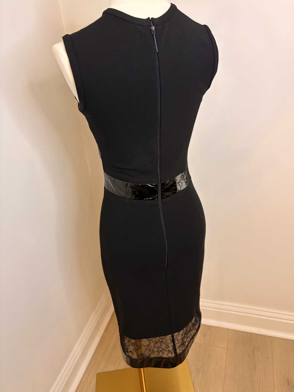 Christopher Kane Lace & Patent Leather Black Sheath Dress Size S - Picture 8 of 14